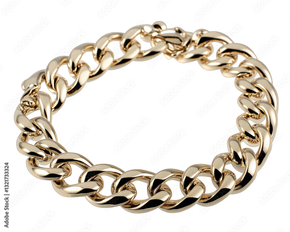 Obraz premium Gold chain bracelet with shiny finish, perfect for fashion accessories and jewelry lovers. This elegant piece adds touch of luxury to any outfit
