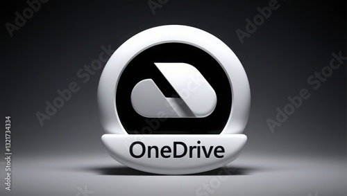 A white stylized logo for OneDrive is presented.