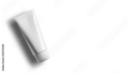Plastic Tube Moisturizer Cream On White Background