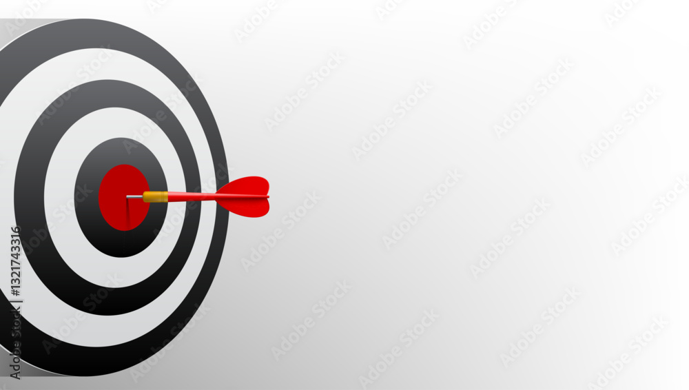 3D Red Dart Hit The Dartboard Mockup 3D Red Dart Hit The Dartboard Mockup