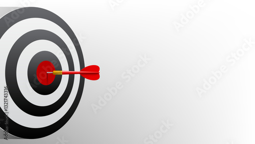 3D Red Dart Hit The Dartboard Mockup