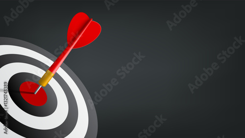 3D Red Dart Hit The Dartboard Mockup