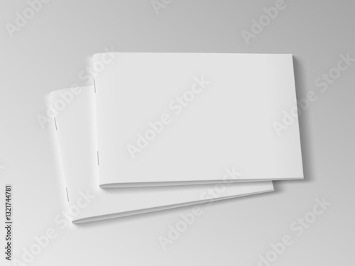 Blank Realistic Brochure Or Magazine With Shadow