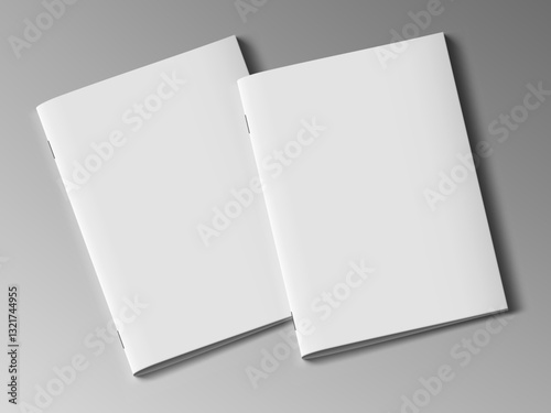 Blank Realistic Brochure Or Magazine With Shadow