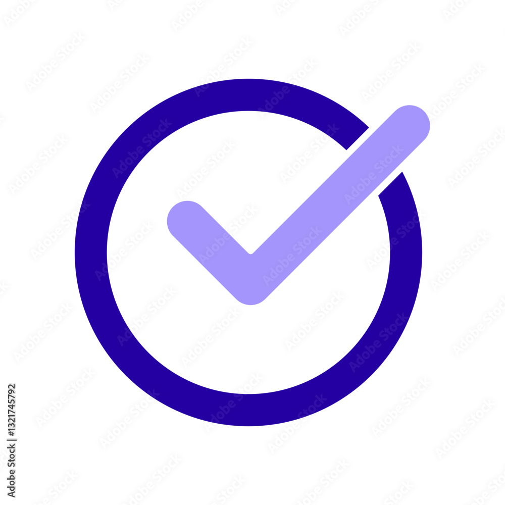Icon a check, isolated against a clean background. Icon a check, isolated against a clean background.