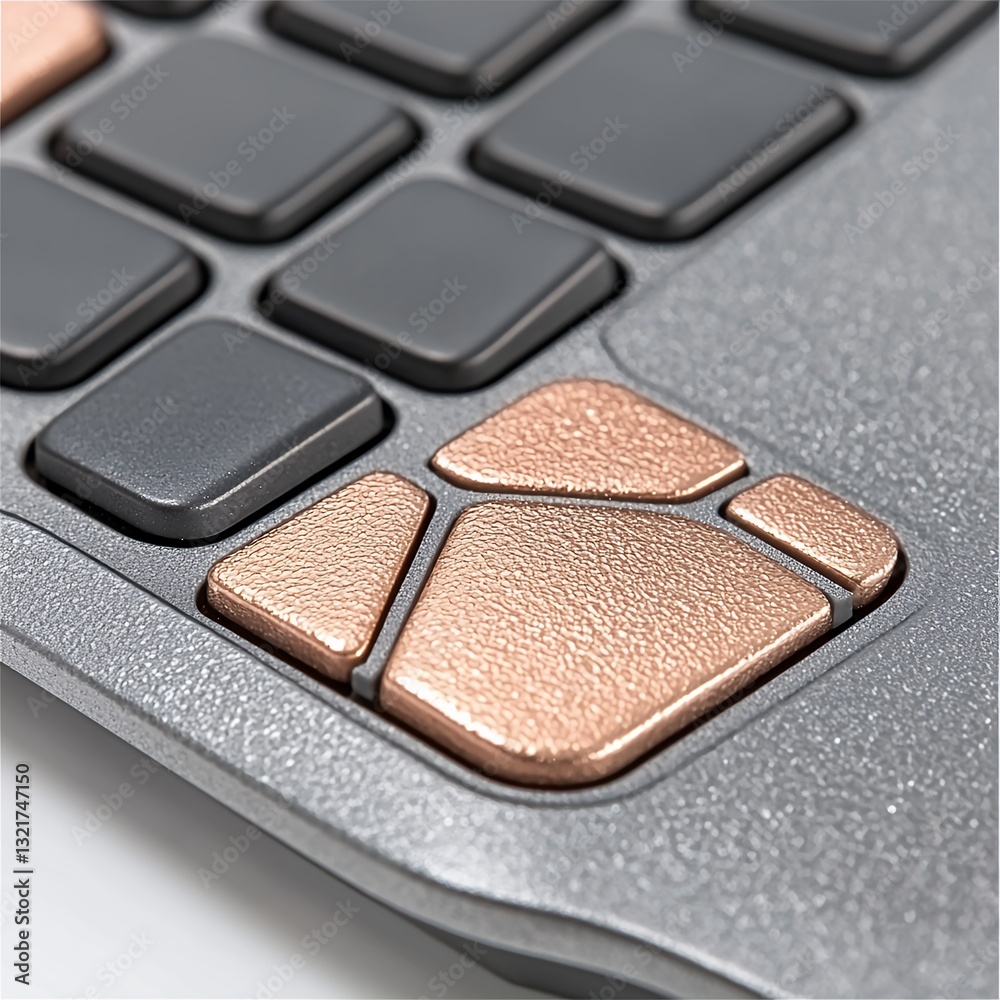 Fototapeta premium Close Up of Rose Gold and Gray Textured Keyboard