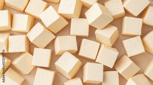 Wallpaper Mural Cubes of Tofu on a Neutral Background for Culinary Inspiration Torontodigital.ca