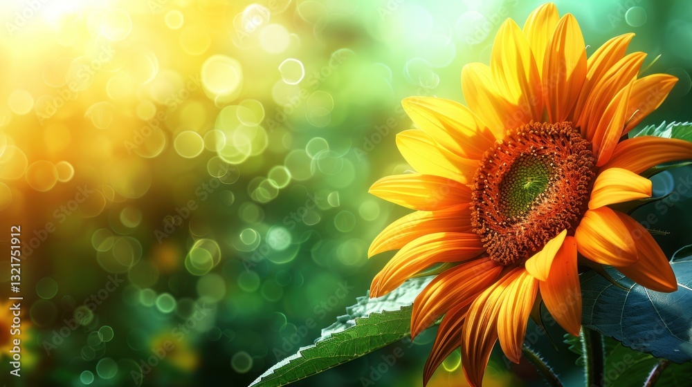Obraz premium Vibrant sunflower in a sunlit garden setting