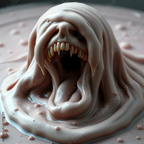 myxophobia: an extensive, ultra-realistic depiction of the aversion and fear of slime, capturing the visceral reaction and profound discomfort evoked by its texture and consistency - ai generated photo