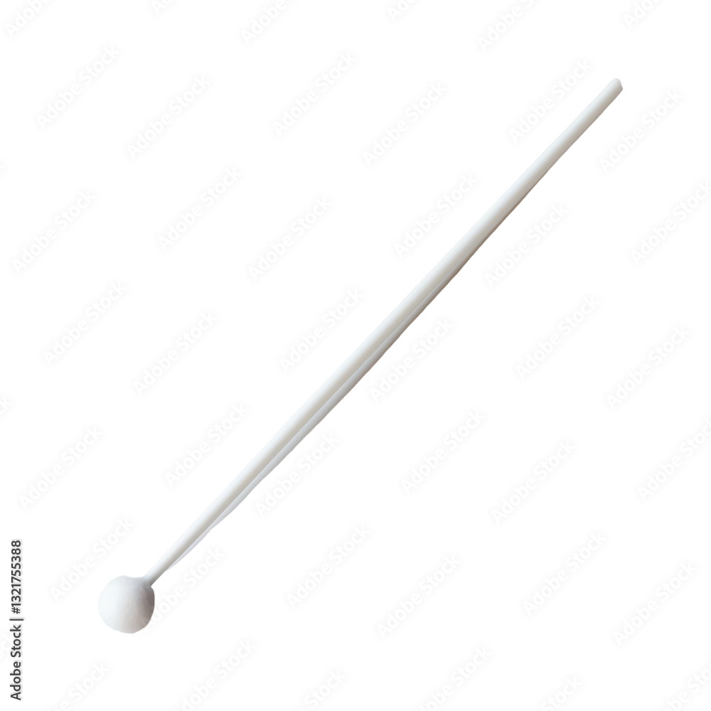 White Cotton Swab with Round Tip Isolated on White Background White Cotton Swab with Round Tip Isolated on White Background