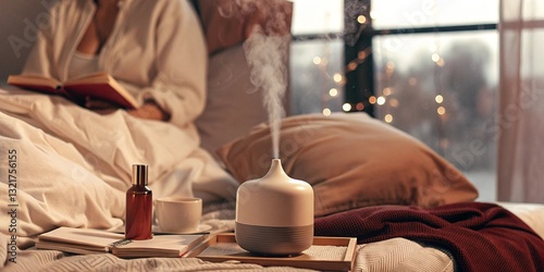 Advanced sleep hygiene optimizing your bedtime in the bedroom with fresh air, relaxed time.