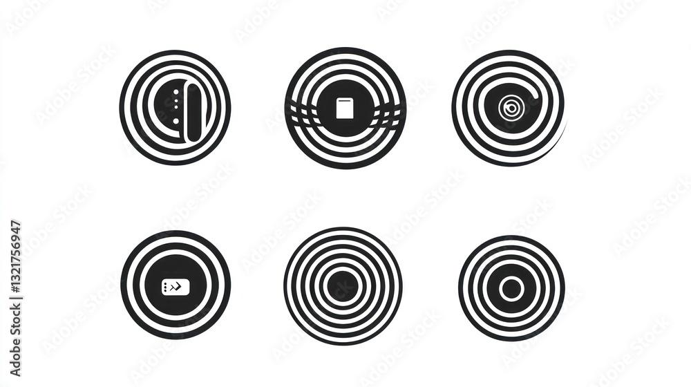 Abstract circular patterns, graphic design elements Abstract circular patterns, graphic design elements