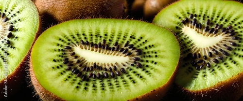 Obraz na płótnie Close up of sliced delicious ripe kiwi fruit. w salonie