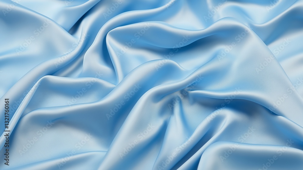 Obraz premium Blue silk satin fabric abstract background.AI Generative.