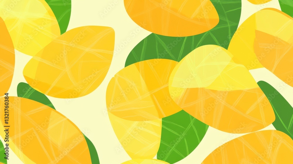 Naklejka premium A Vibrant Abstract Mango Pattern with Vivid Colors and Modern Geometric Shapes