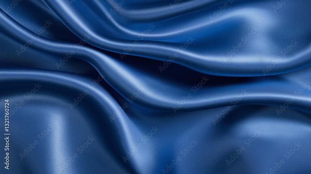 Obraz premium Blue silk satin fabric abstract background.AI Generative.