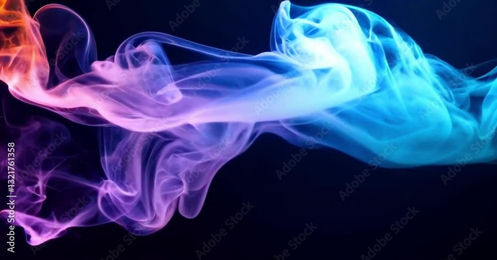 Neon light pastel smoke on a black background Neon light pastel smoke on a black background