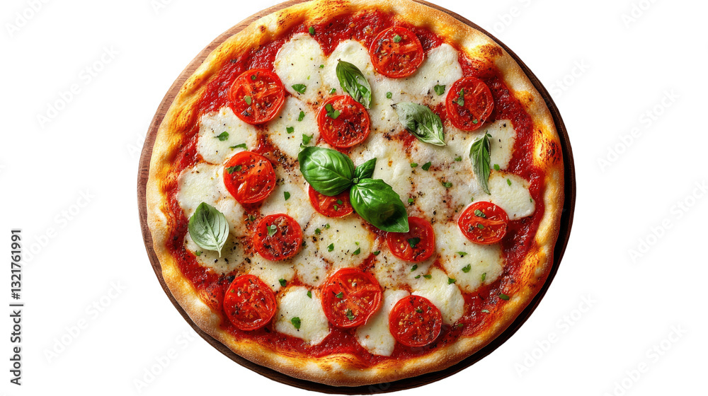 Pizza Perfection: A tempting close-up of a classic margherita pizza, freshly baked and brimming with vibrant toppings. Pizza Perfection: A tempting close-up of a classic margherita pizza, freshly baked and brimming with vibrant toppings.