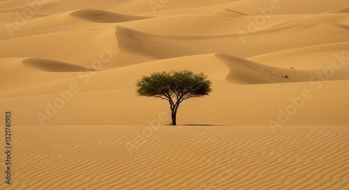 Lone Tree Standing Strong in the Arid Desert Landscape