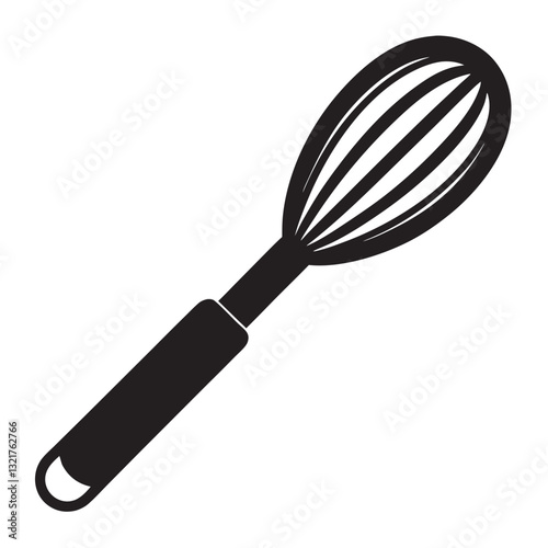 whisk black vector silhouette llustration on white background