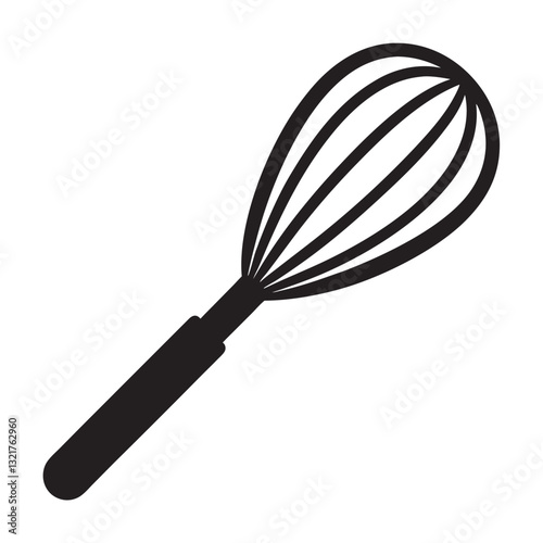 whisk black vector silhouette llustration on white background