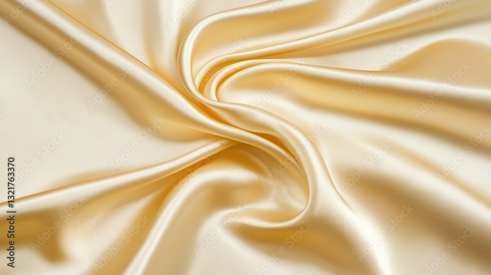 Fototapeta premium Golden silk satin fabric abstract background.AI Generative.