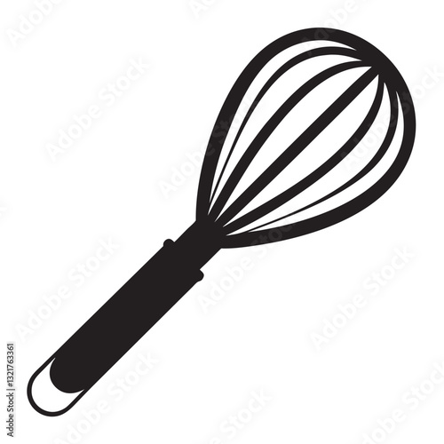whisk black vector silhouette llustration on white background