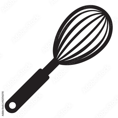 whisk black vector silhouette llustration on white background
