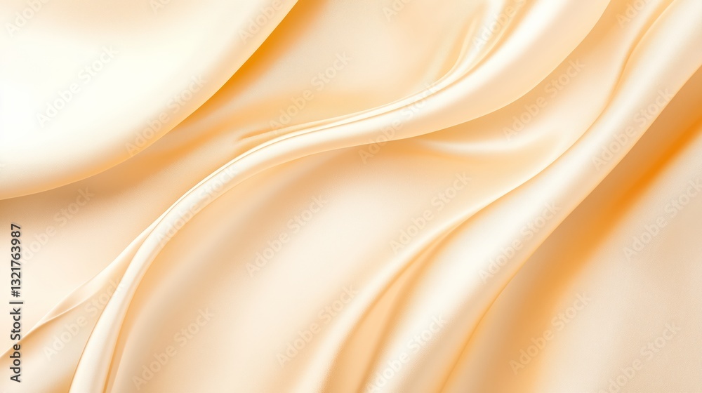 Fototapeta premium Golden silk satin fabric abstract background.AI Generative.