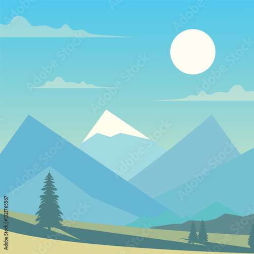 mountain vector illustration for background,banner,poster,greeting card,cover. abstract mountain vector design