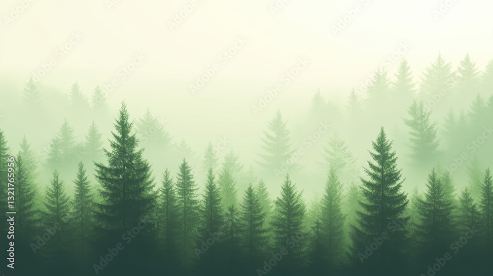 Fototapeta premium A smooth, out-of-focus green gradient, giving the impression of a serene forest or lush foliage