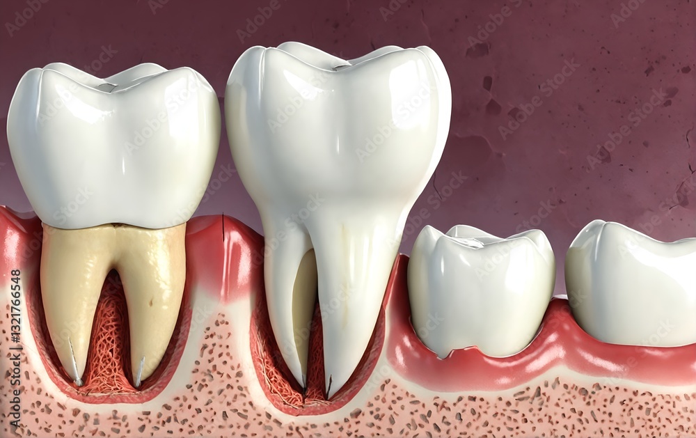 Damaged teeth. Dental repair treatment.