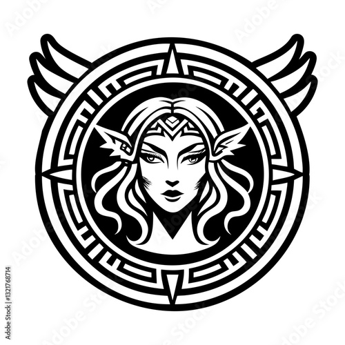 A solid style icon of artemis goddess symbol