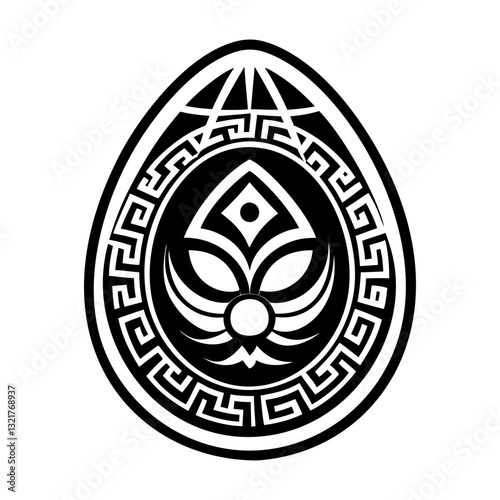 Cosmic egg symbol icon in solid style