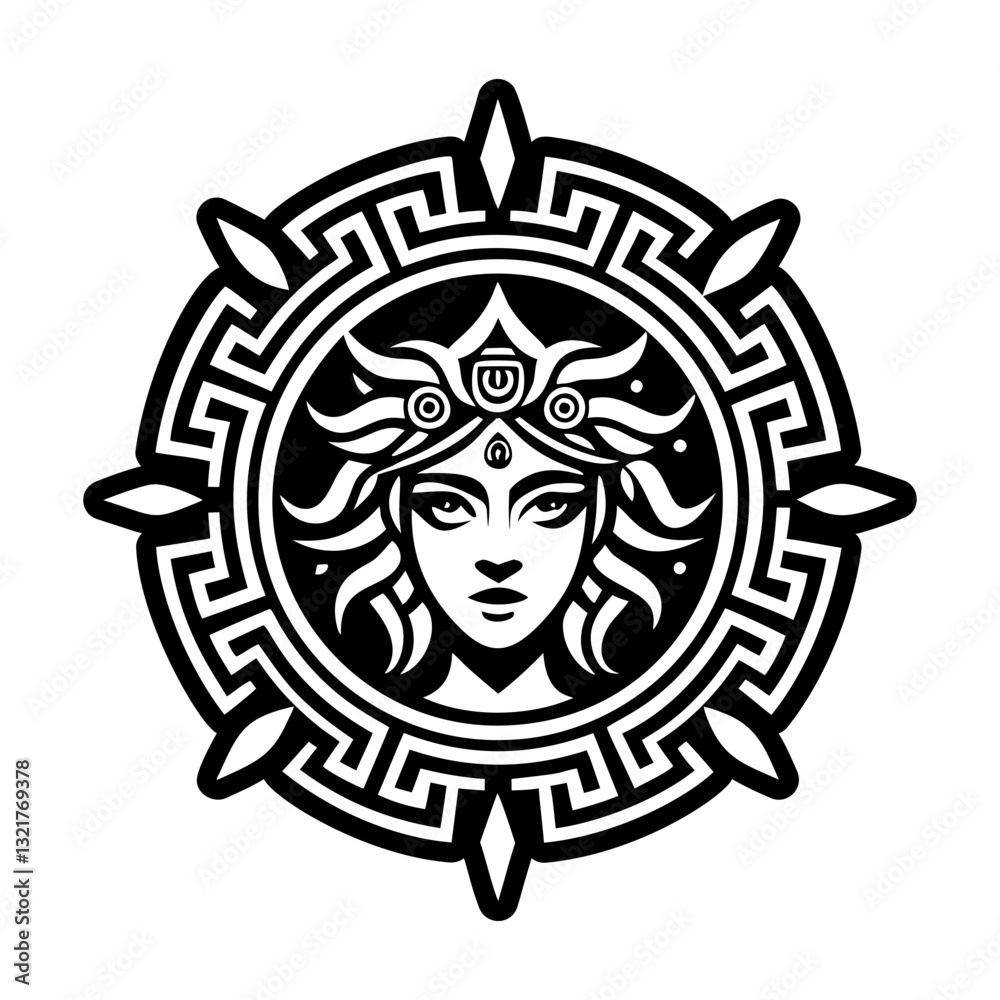 A glyph style icon of gaia goddess symbol A glyph style icon of gaia goddess symbol