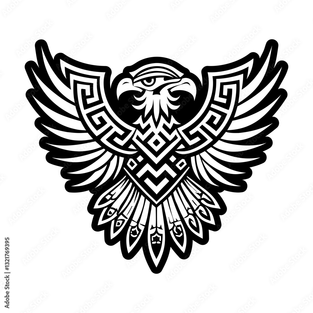 Obraz premium Eagle tattoo icon in glyph style