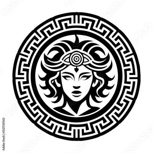 A filled style icon of gaia tattoo symbol