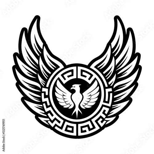 A solid style icon of birds wings symbol