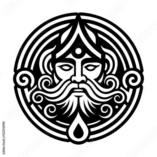 Oceanus symbol icon in filled style