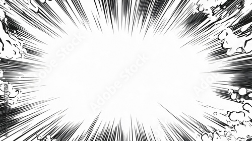 Wallpaper Mural Comic style burst effect with black lines and white background Torontodigital.ca