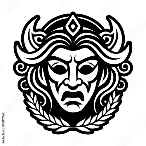 A filled style icon of phobos god symbol