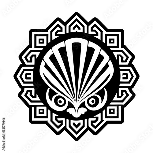 A glyph style icon of seashell symbol