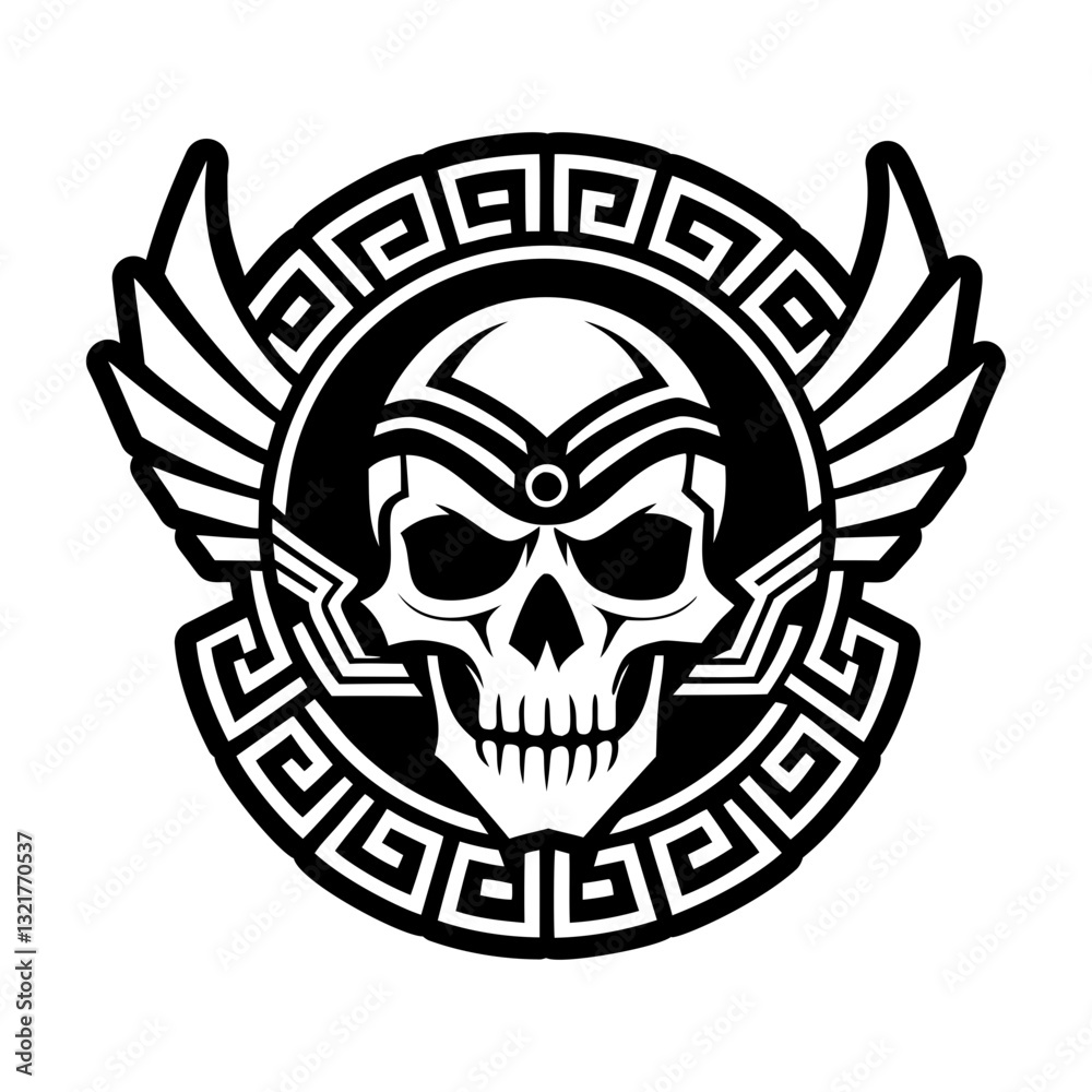 Thanatos tattoo symbol icon in solid style Thanatos tattoo symbol icon in solid style