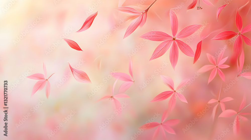 Delicate pink flowers and petals gently falling, soft bokeh background. Perfect for spring, feminine designs, or serenity themes. Delicate pink flowers and petals gently falling, soft bokeh background. Perfect for spring, feminine designs, or serenity themes.