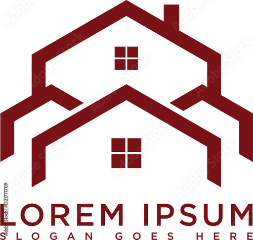 Mobile Minimalist red house logo with modern and simple design. Suitable for branding, property, architecture, and real estate purposes. Vector format with clean lines and professional look
