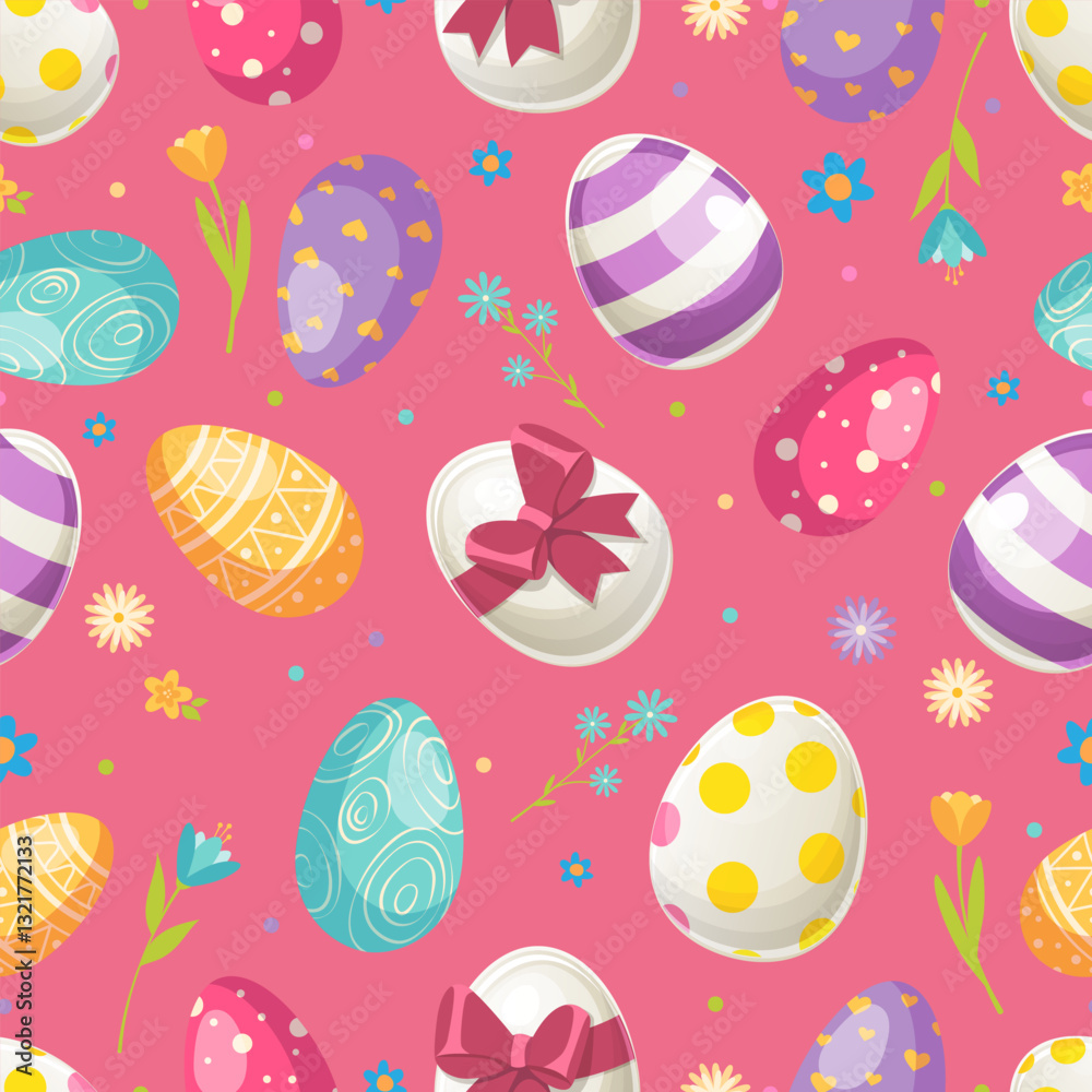 Easter eggs, Easter holiday, Holy Resurrection, seamless pattern, illustration, vector Easter eggs, Easter holiday, Holy Resurrection, seamless pattern, illustration, vector