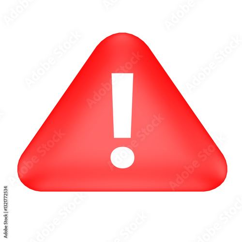 Red warning sign isolated on transparent background png.