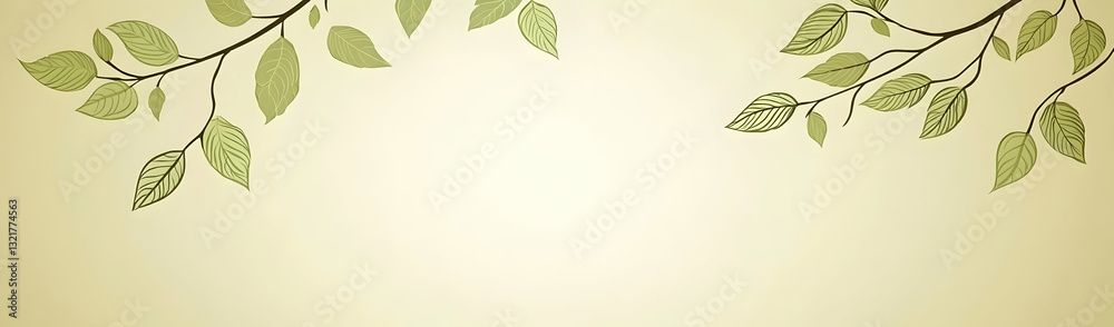 Fototapeta premium Green leaves frame, nature backdrop