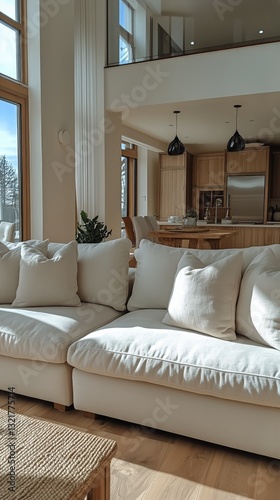 Cozy Interior Design Featuring Bright Open Space and Comfortable Seating in a...