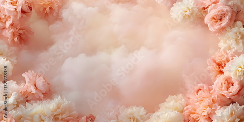 Abstract flower texture, peach pink, trendy, concept women's day, march, 8th . Wallpaper background. , top view, copy space, spring, summer, macro